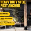 Qrooviiy 4"x4"(Actual:3.5"x3.5") Heavy Duty Post Base,Wood Fence Post Anchor Bracket,Black
