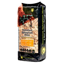 Galápagos (05203) 5-Star Golden Sphagnum Moss | Long-Fiber Snake Bedding, Reptile Substrate & Terrarium Moss for Frogs, Toads, Carnivorous Plants, Leopard Geckos, Snakes, and Amphibians, 1/3 Pound
