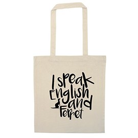 Flox Creative I speak English and ferret tote bag