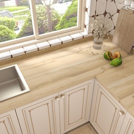 EaseStick Light Oak Wood Grain Contact Paper Peel and Stick Countertops Waterproof Rustic Light Wood Wallpaper 15.7"x160" Self Adhesive Thick Natural Faux Wooden Vinyl Countertop Wrap for Kitchen Desk