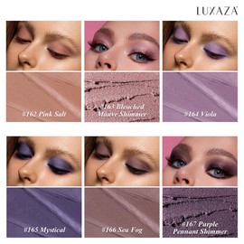 LUXAZA PRO Purple Eyeshadow Stick 6PCS Set, Metallic Shimmer Matte Cream Eye Shadow Palette Brightener Pencil Crayon, Halloween Makeup - BLUEBERRY
