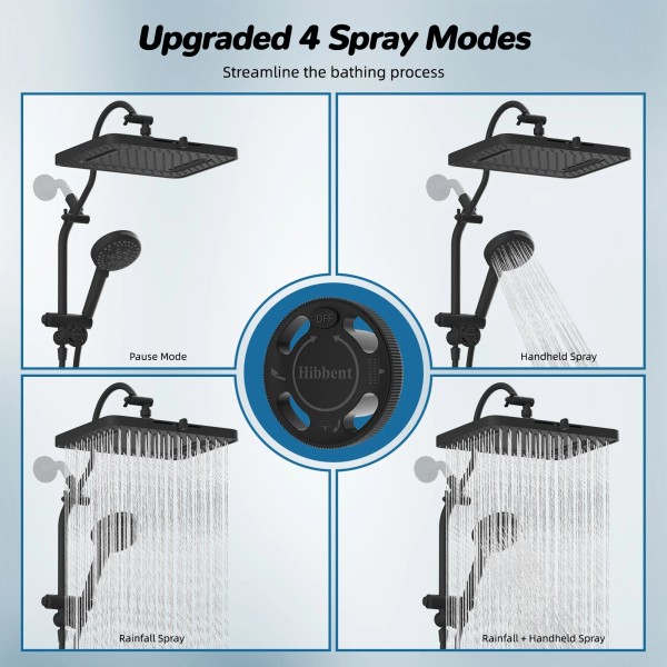 Hibbent Upgraded 10 x 13'' Shower Head Combo High Pressure