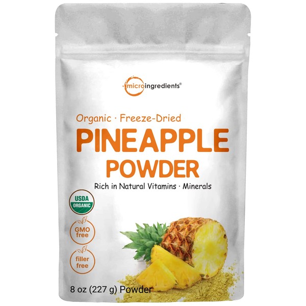 Micro Ingredients Organic Pineapple Powder, 8oz | 100% Natural Fruit