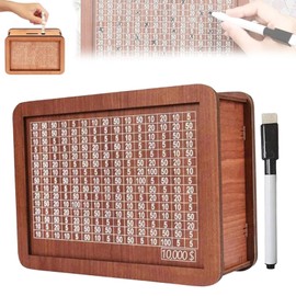 Money Saving Box, Wooden Saving Box, Cash Coin Retro Wooden Money Box with Counter, Cash Vault Wooden Coin Bank for Boys Girls, Wooden Money Box with Counting Target