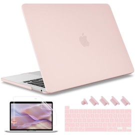 May Chen Compatible with MacBook Pro 13 inch Case 2022 2021 2020 Release A2338 M2 M1 A2251 A2289, Plastic Hard Shell Case with Keyboard Cover for MacBook Pro 13 Touch Bar Fits Touch ID, Chalk Pink