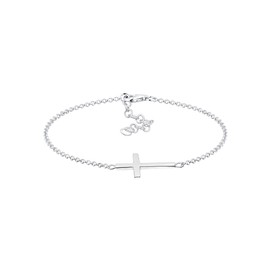 Elli Women's Cross Faith Bracelet in 925 Sterling Silver Rose Gold-Plated, Sterling Silver Metal, None