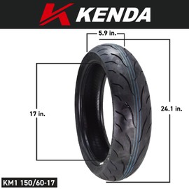 Kenda KM1 (KM001) 150/60R17 Rear Tire for Sport Touring Motorcycle 66H - Radial Tire with High-Speed Stability & Excellent Wet Grip w/Keychain (150/60-17)