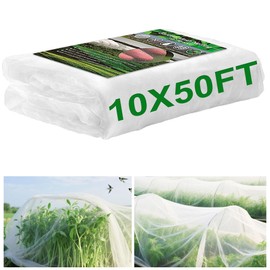 FOTMISHU Garden Netting 10x50FT Ultra Fine Mesh Netting Bird Barrier Protection Vegetable Fruit Tree Bushes Plant Cover for Raised Bed