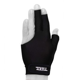 Tiger-X Billiard Glove - Black - for Left Hand (Large)