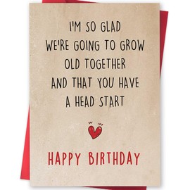 Funny Birthday Card for Husband wife, Romantic Birthday Gifts for Boyfriend, Happy Birthday Cards for Him Her