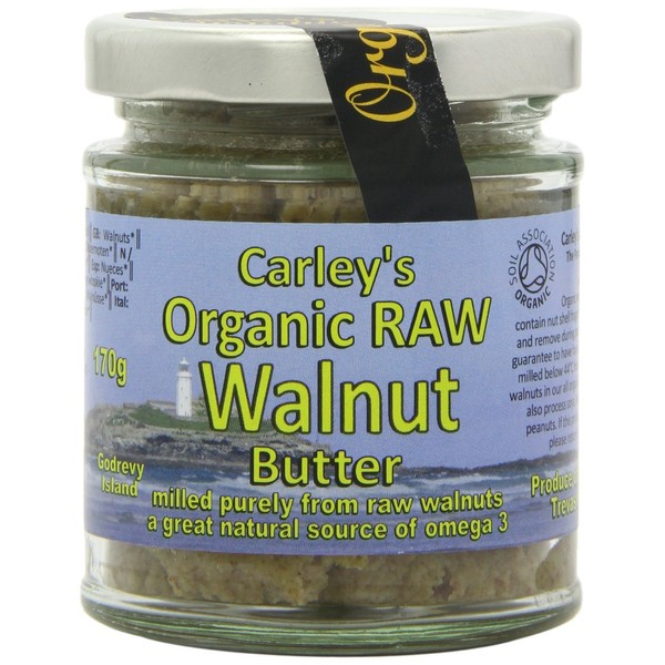 6 Pack of Gluten Free Carley's Organic Raw Walnut Butter 170 g