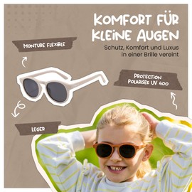 Maesy Faela Children's Sunglasses for 3-6 Years - UV400 Polarised Protection - Flexible and Flexible Frame - Safe and Comfortable Children's Sunglasses for Toddlers and Three Cheese Highs, terracotta