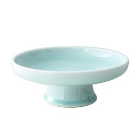 Kelendle Ceramic Footed Bowl Round Pedestal Bowl Decorative Fruit Bowl Serving Dish Dessert Display Tray Trifle Cups Snacks Nuts Plate for Kitchen Counter Centerpiece Table Decor Blue 7inch