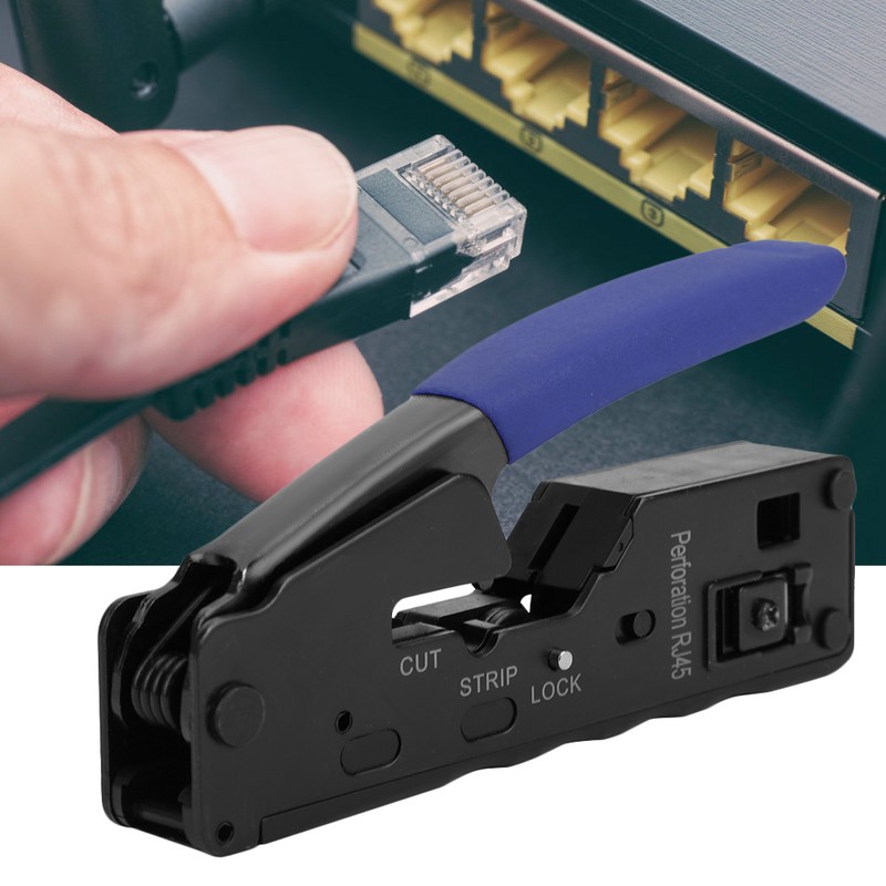 Network Wire Crimper Stripper Cutter Crystal Head Crimping Tool for