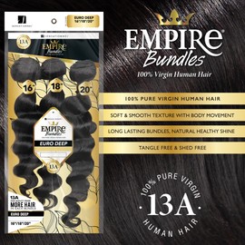 Sensationnel Empire bundles multi - euro deep 10a tangle shed free human hair for weaving and sew in styles (20 22 24 inch, NATURAL/BLACK)