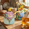 MAGRACE Hand-Painted Ceramic Honey Jar with Lid & Spoon