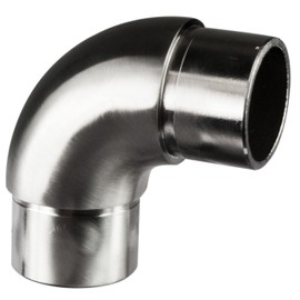 Stainless Steel Round Arch for 42.4 mm Pipes - V2A Fitting for Railing Handrail Balcony - Brushed Connection