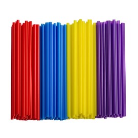 Comfy Package [250 Pack] Disposable Plastic Drinking Straws - 7.75" High - Assorted Colors…