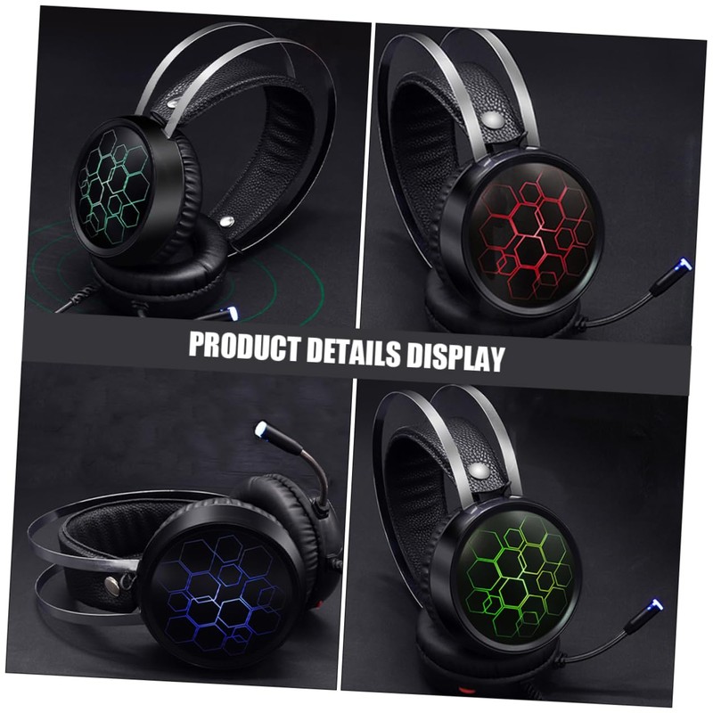 KOMBIUDA RGB Wired Gaming Headset with Mic Comfortable Over Ear