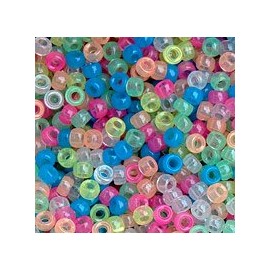JOLLY STORE Crafts Multi Colors Glow in Dark 6.5x4mm Mini Pony Beads, 1000pcs