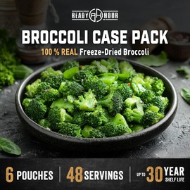 Ready Hour Broccoli Case Pack (48 Servings), Freeze-Dried, Bulk Emergency Food Broccoli Supply, Survival Emergency, Real Non-Perishable, Long Shelf Life
