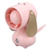 Handheld Fan Cute Cartoon Dog Shaped 3 Speeds Rechargeable Portable