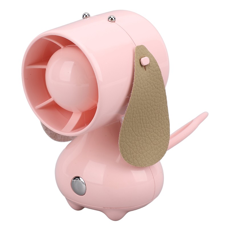 Handheld Fan Cute Cartoon Dog Shaped 3 Speeds Rechargeable Portable