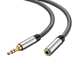 Tan QY Audio Extension Cable 3Ft,Audio Auxiliary Stereo Extension Audio Cable 3.5mm Stereo Jack Male to Female, Stereo Jack Cord for Phones, Headphones,Tablets and More (3Ft/1M, Silver)