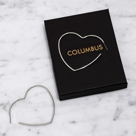 And Lovely Rhodium Plated Heart Hoop Earrings - Cute Silver Tone Hypoallergenic Lightweight Fun Statement Earrings (Silver Heart Hoops)