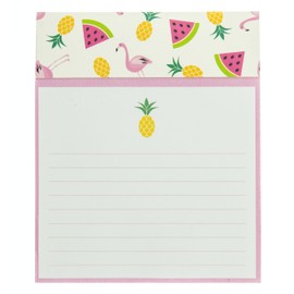 Graphique Summer Pattern Jotter Notepad, Pad of Paper w/ 250 Tearable Ruled Pages and Fun Fruit & Flamingo Design, Great for Kitchen Counters, Nightstands, Desks, and More, 4.5" x 5.5" x 1"