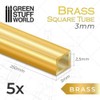 Green Stuff World Square Brass Tubes 3mm 11045