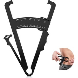 QEBIDVL Professional Body Fat Calipers with Measurement Chart, Body Fat Measurement Tool for Accurate Fat Tracking in Men & Women