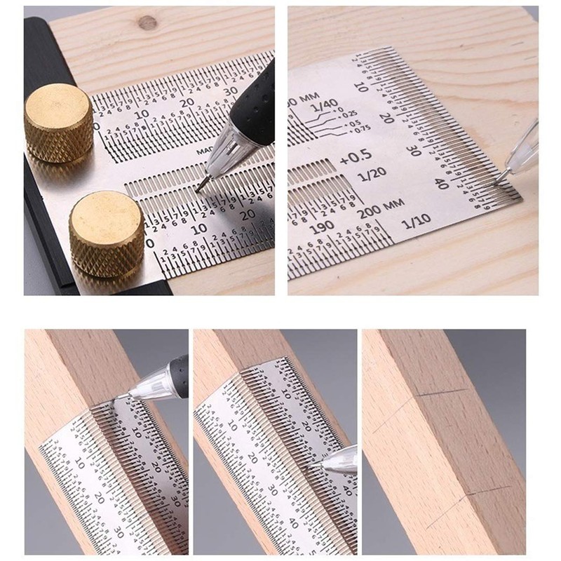 Woodworking Marking T Rulers Ultra Precision,Layout Work Scribe Line Ruler