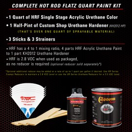 Custom Shop - Candy Apple Red - Hot Rod Flatz Flat Matte Satin Urethane Auto Paint - Complete Quart Paint Kit - Professional Low Sheen Automotive, Car Truck Coating, 4:1 Mix Ratio