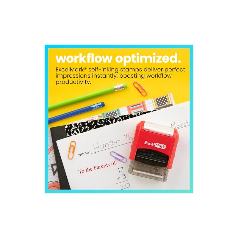 ExcelMark Self-Inking Rubber Teacher Grading Stamp - to The Parents