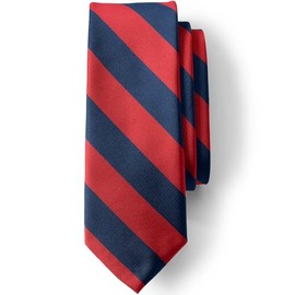 Lands' End Uniform Boys Pre Tied Stripe Tie Red/classic Navy Stripe Small (4-6)
