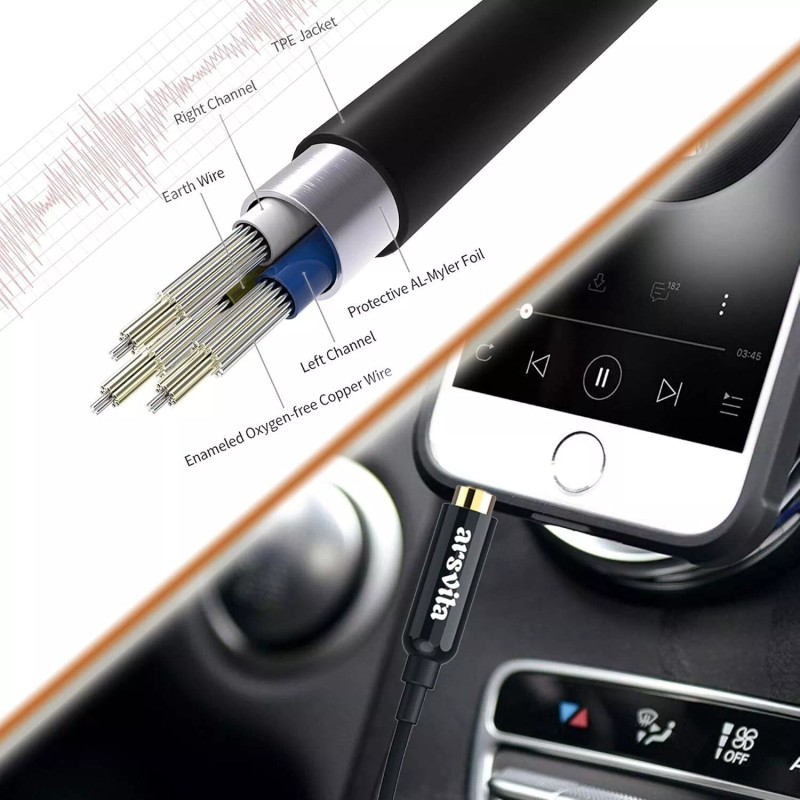 arsvita Car Audio Cassette to Aux Adapter 3.5 MM Auxillary