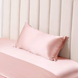THXSILK 100% Silk Pillowcase for Hair and Skin Luxury 25 Momme Mulberry Silk, Pillow Cases with Hidden Zipper - King Size, Charming Pink