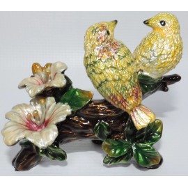 Birds on Perched a Flowering Branch Figurine