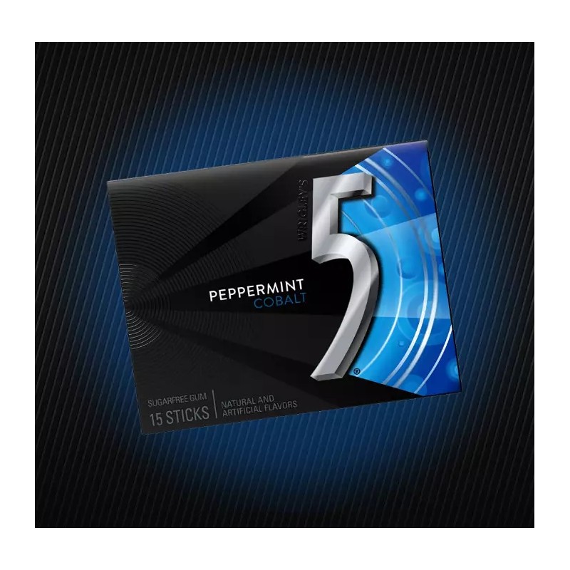 5 Gum Five 5 Gum Peppermint Cobalt Sugar free Gum,