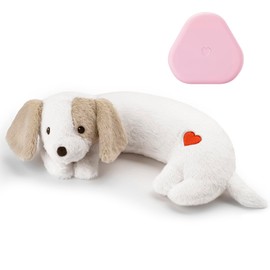 Moropaky Heartbeat Puppy Toy for Dogs, Heartbeat Stuffed Animal for Anxiety Relief Calming Aid, Heartbeat Stuffed Toy for Behavioral Aid Crate Kennel Training, Puppy Essentials White