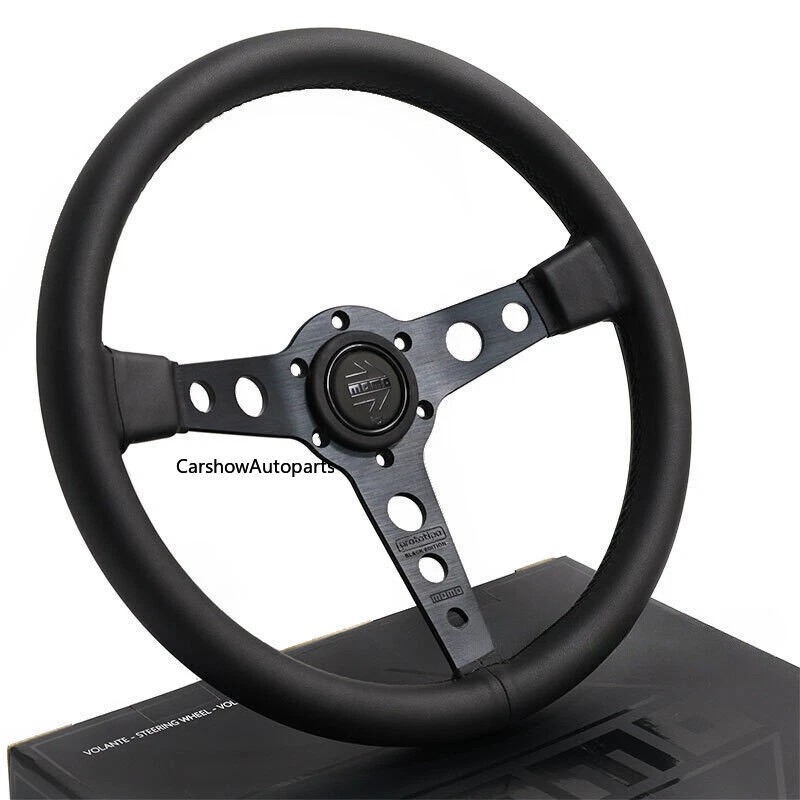 MOMO BLACK EDITION 350mm/14inch MOD07 Small Dish Sport Steering Wheel