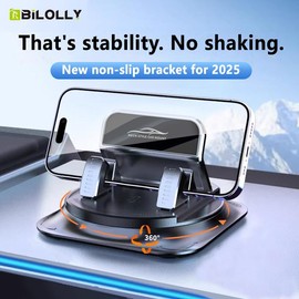 Car phone holder 360 degree rotation, suitable for car navigation in-car dashboard, horizontal and vertical screen adjustment angle, suction cup fixed non-slip mobile phone holder suitable for iPhone and Android:_360 degree rotating bracket