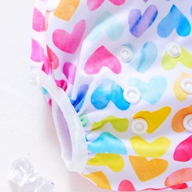 Asenappy Reusable Swim Diapers for Baby, 3-Pack, Pink Hearts and Animal Prints (3-SW-littlehearts)