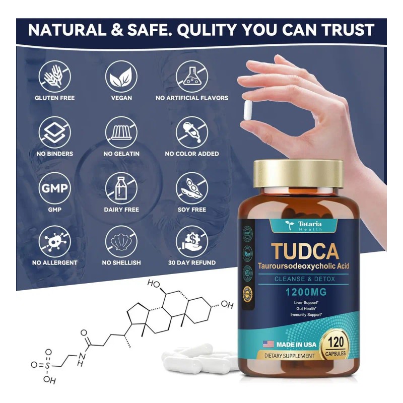 Tudca 1200 Protector Hepático Detox 120caps Hecho Usa