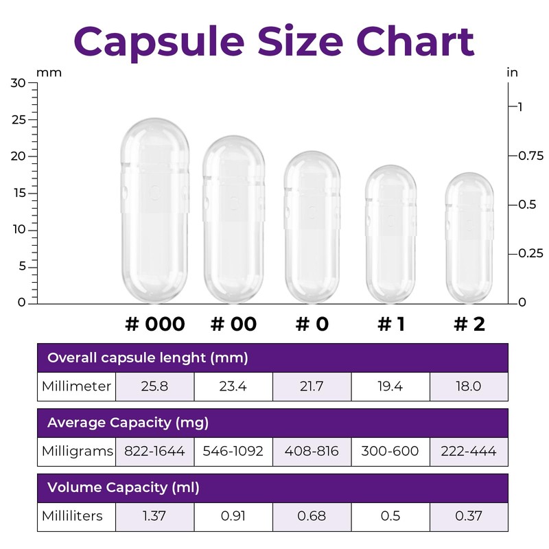 ATLEMISME Pullulan Empty Capsules Size 0 - Vegan Capsules Empty