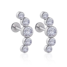 NYGGTYK Pack of 2 Earrings, G23 Titanium Earrings, Shell Earrings, Spiral Earrings, Inner Thread Earrings, Pierced Jewellery, Spiral Pierced Titanium Jewellery, Earring Jewellery for Women and Girls,