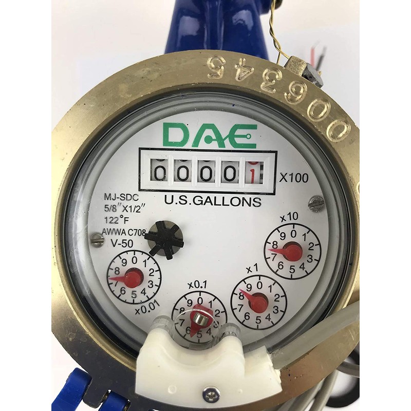DAE V-50P 1/2” Vertical Water Meter with Pulse Output, Measuring