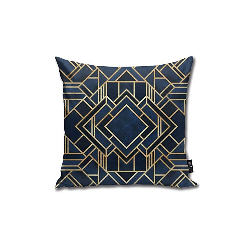 tyui7 Pillowcase Art Deco Fancy Blue Decor Pillowcases Throw Cushion