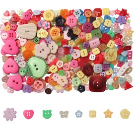 Tnstk Buttons Resin Buttons 2 and 4 Holes Assorted Buttons for Sewing Crafts DIY Projects Button Painting Craft Buttons (Multiform)